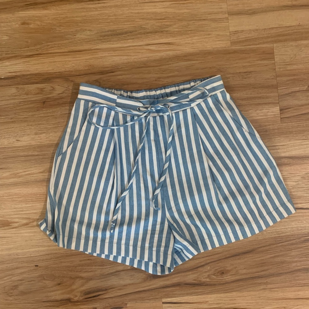 Blue and white stripe shorts